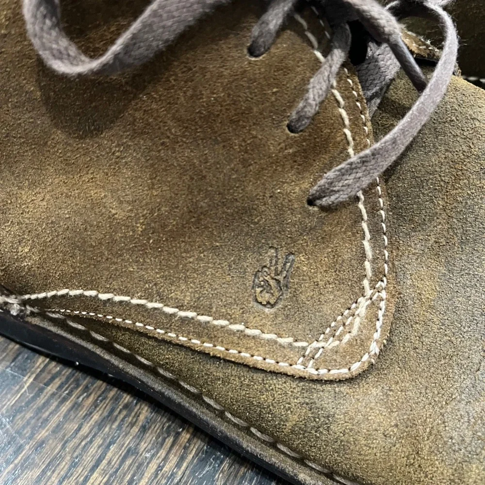 John Varvatos USA Suede‎ Hipster Chukka Boots Olive Brown Distressed Men's 12 M